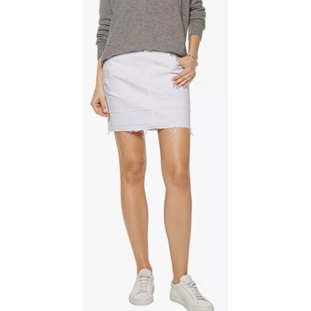J BRAND Leila Denim Skirt 27 Destructive White Distressed Stretch Mini $178 NEWโ